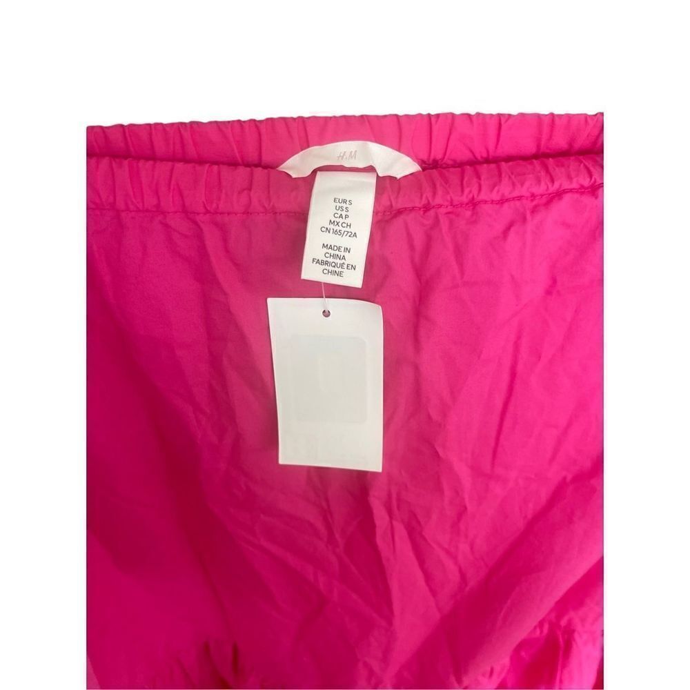 H&M Women’s Pink High Waist Cerise Long Flare Skirt Size S NWT - Picture 2 of 4